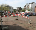 Bauzaun in der Dorfmitte: Ergebnisse des Testlaufes werden ausgewertet