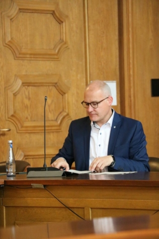 Der technische Beigeordnete der Stadt Bottrop Klaus Müller beim Pressegespräch.