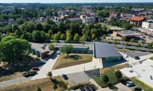 Treffpunkt Altstadt in einer Drohnenaufnahme von August 2022