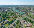 Fotomontage Verlauf des Regenwasserkanals im Ausbaubereich B224/ A52 ab Blickrichtung Erlenstraße.