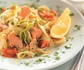 Ein Rezept für Spaghetti mit Lachs.