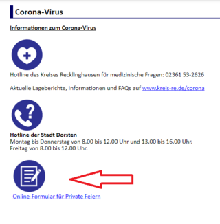 Auf der Internetseite der Stadt Dorsten können Antragssteller das Online-Formular finden.