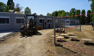 Langsam entsteht der Teilstandort der Sekundarschule auf dem ehemaligen Bolzplatz „Am Tollstock“.
