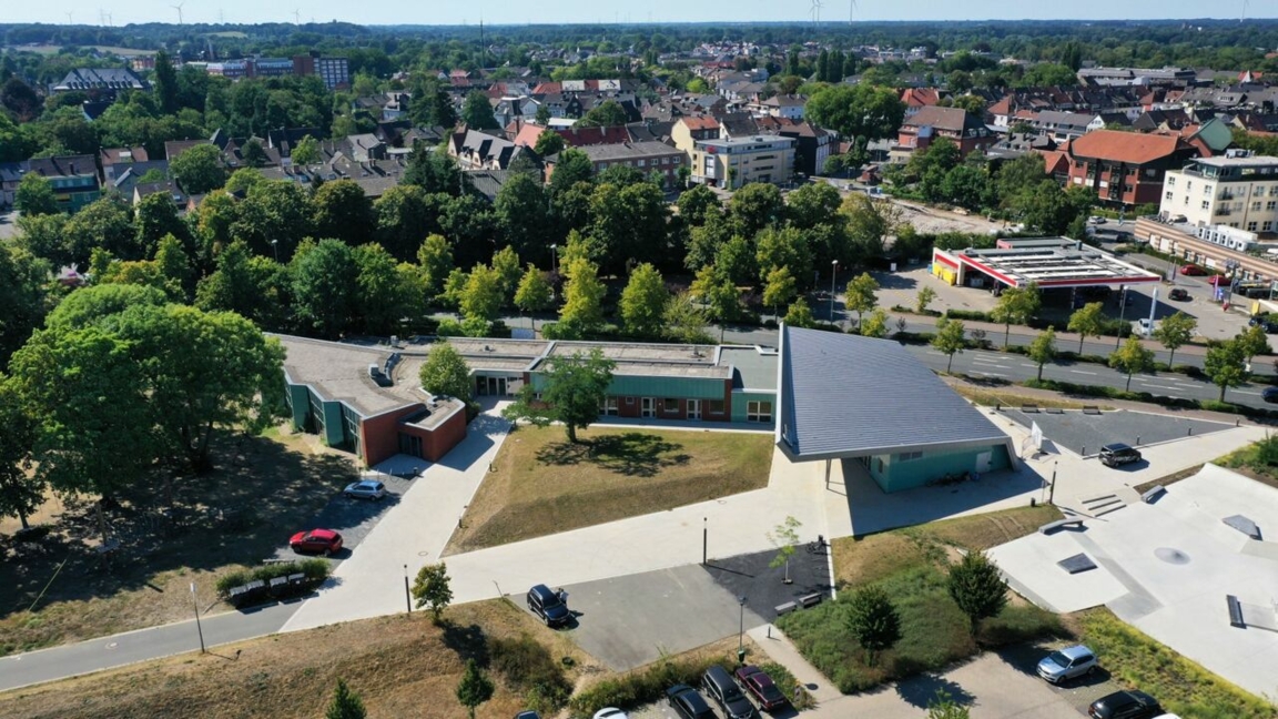 Treffpunkt Altstadt in einer Drohnenaufnahme von August 2022