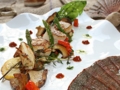 Rezept des Monats  - Gebratene Jakobsmuscheln mit Shiitake-Pilzen und Bärlauch-Basilikumpesto