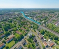 Fotomontage Verlauf des Regenwasserkanals im Ausbaubereich B224/ A52 ab Blickrichtung Erlenstraße.