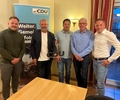 (v.l.) Ortsverbandsvorsitzender Robert Rademacher, Bürgermeister Mike Rexforth, Ersatzkandidat Dirk Fengels sowie die Ratsmitglieder und Ratskandidaten Egon Stuhldreier und André Rademacher. Es fehlt Alexander Endemann.