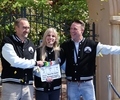 Movie Park-Geschäftsführer Thomas Backhaus, Marketing-Chefin Ann-Katrin Dölken und Creative Director Manuel Prossotowicz (v.l.) eröffnen feierlich die neue Attraktion.